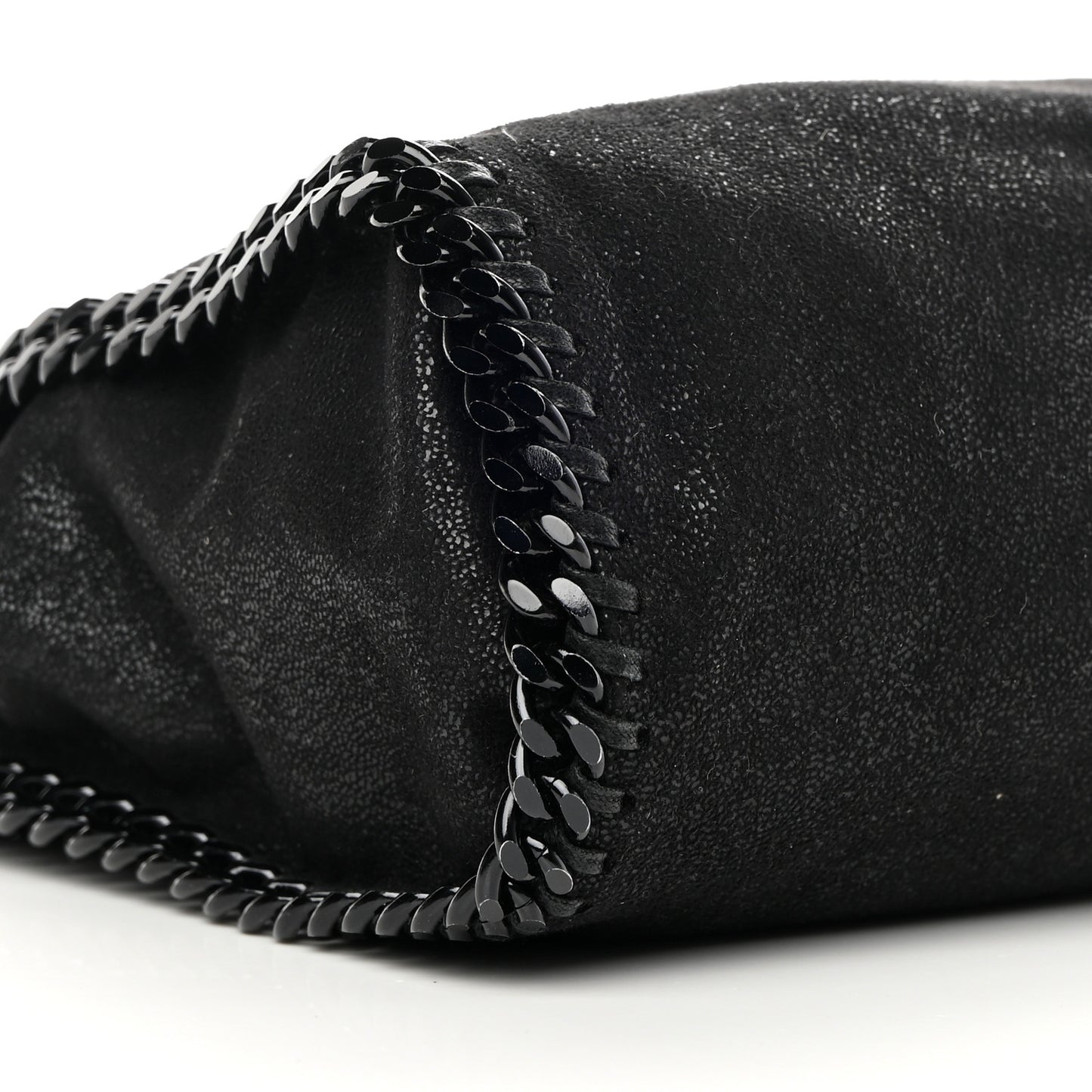 Shaggy Deer Mini Falabella Fold Over Tote Black