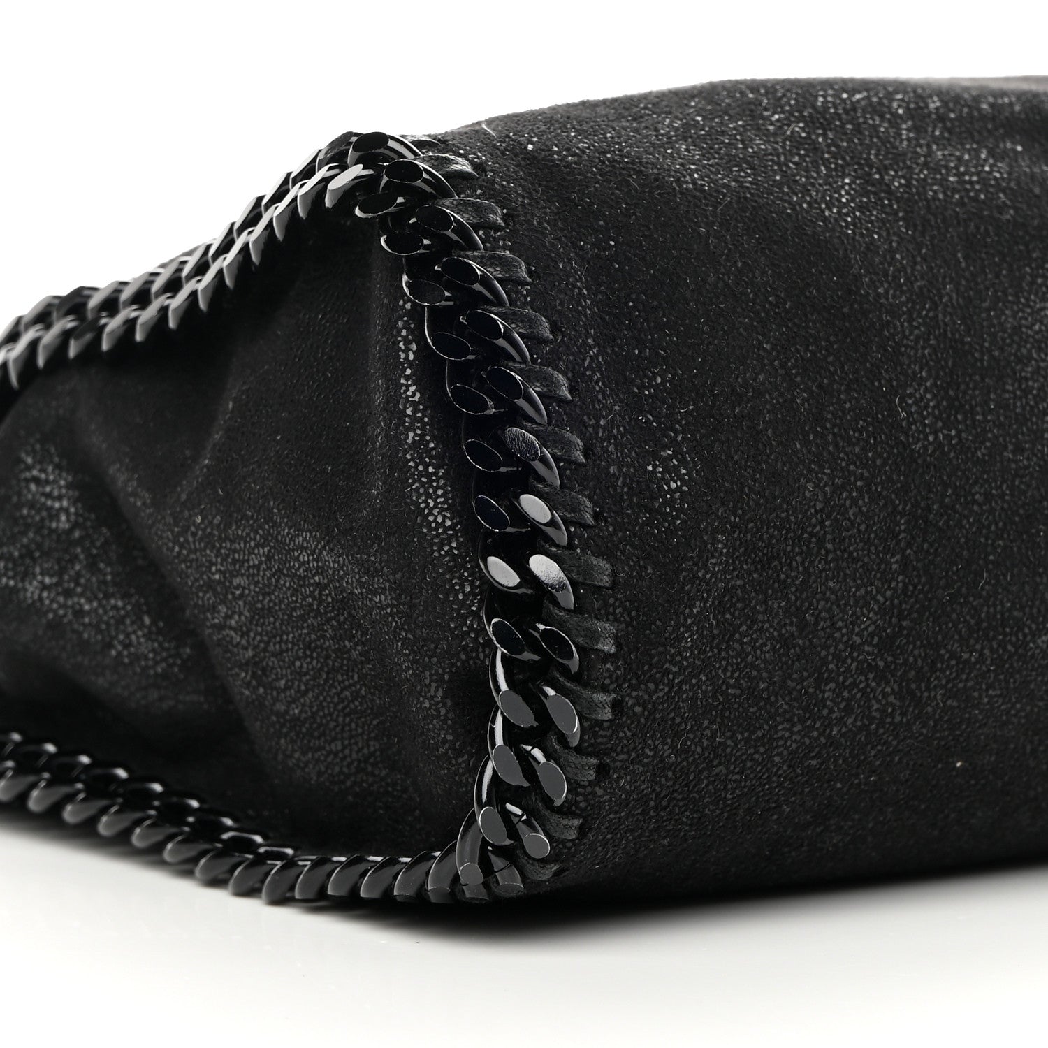 Stella McCartney Shaggy Deer Mini Falabella Fold Over Tote Black 9 of 11