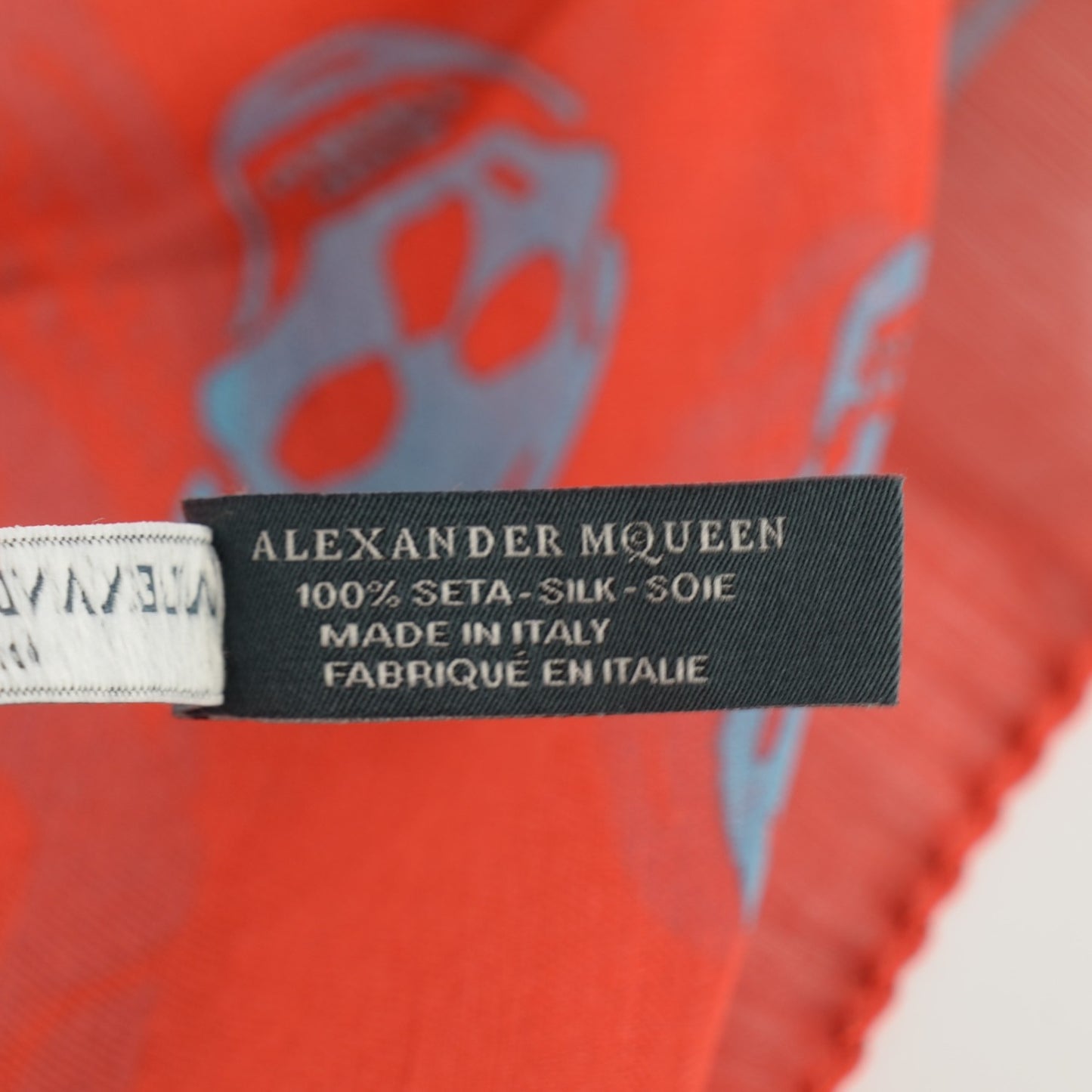 Silk Chiffon Skull Scarf Red