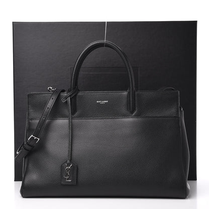 Saint Laurent Grained Calfskin Medium Rive Gauche Cabas Black 11 of 11