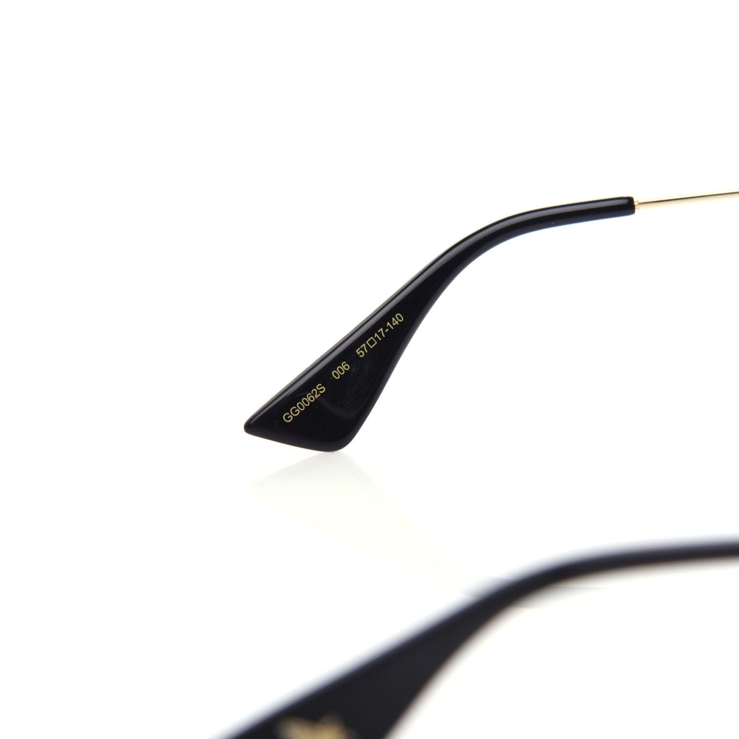 Aviator Sunglasses GG0062S Gold Black