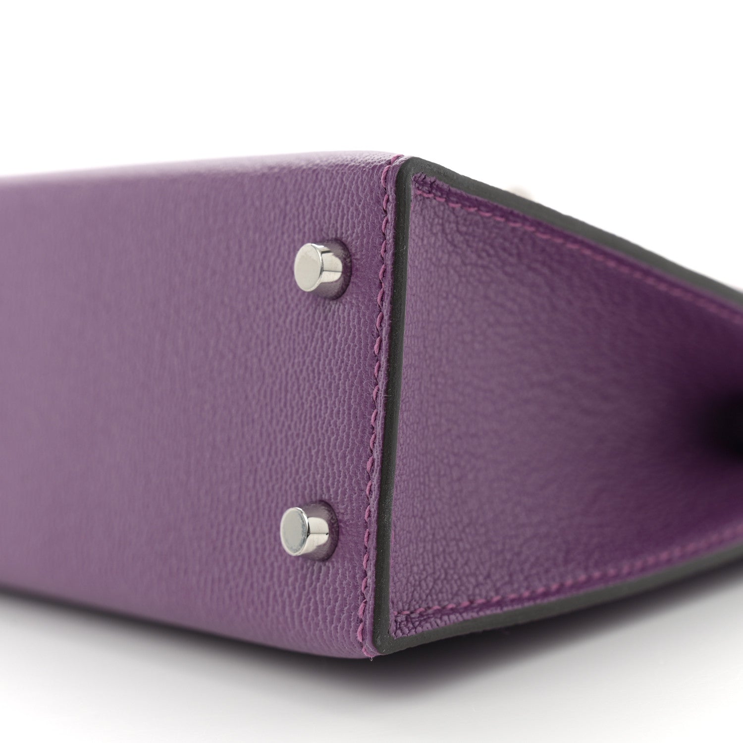 Hermes Chevre Mysore Verso Mini Kelly Sellier 20 Violet Raisin 10 of 11