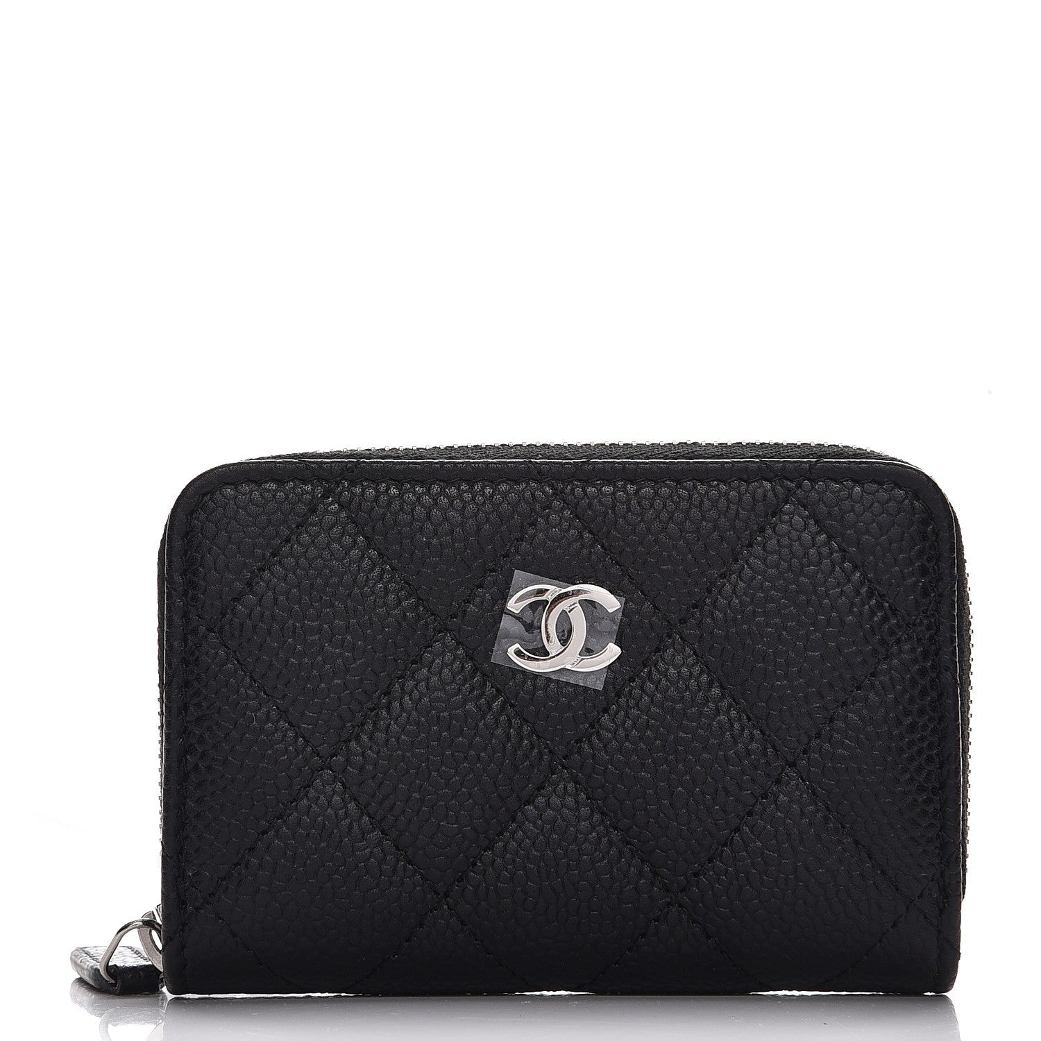 Chanel Caviar Quilted Zip Coin Purse Black 1 of 8