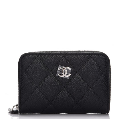 Chanel Caviar Quilted Zip Coin Purse Black 1 of 8