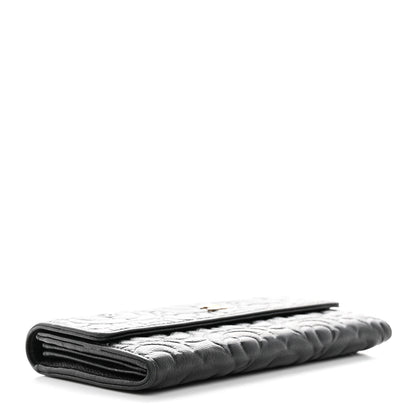 Chanel Caviar Camellia Embossed Flap Wallet Black 4 of 12