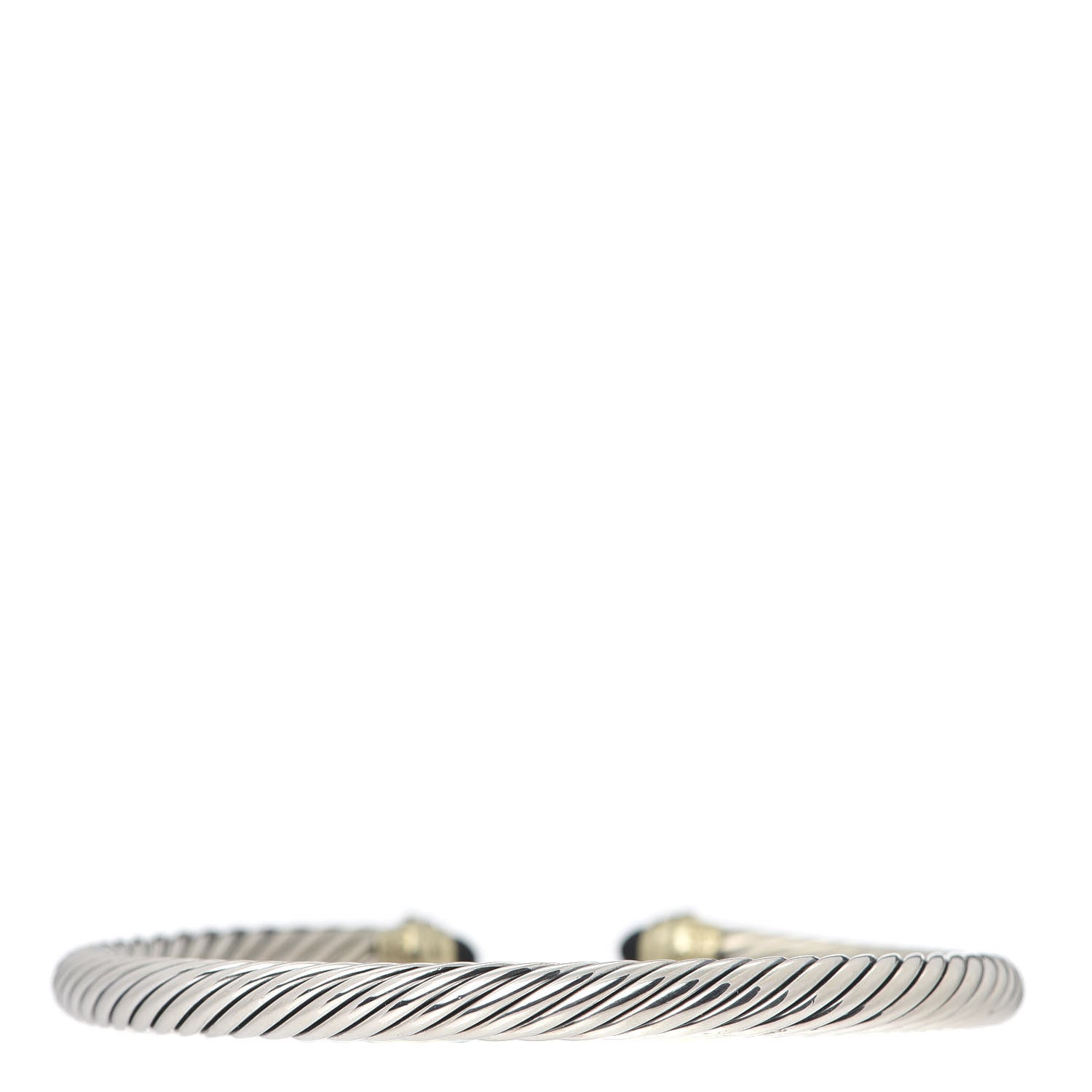 David Yurman Sterling Silver 14K Yellow Gold Black Onyx 5mm Cable Classics Petite Color Bracelet 3 of 5