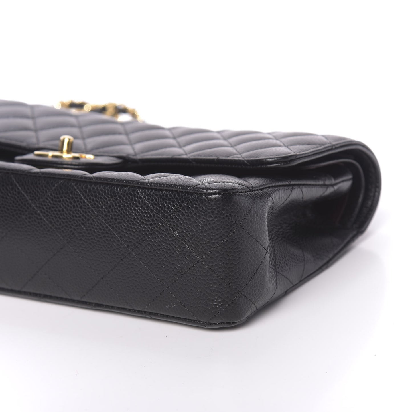 Caviar Quilted Medium Double Flap Black