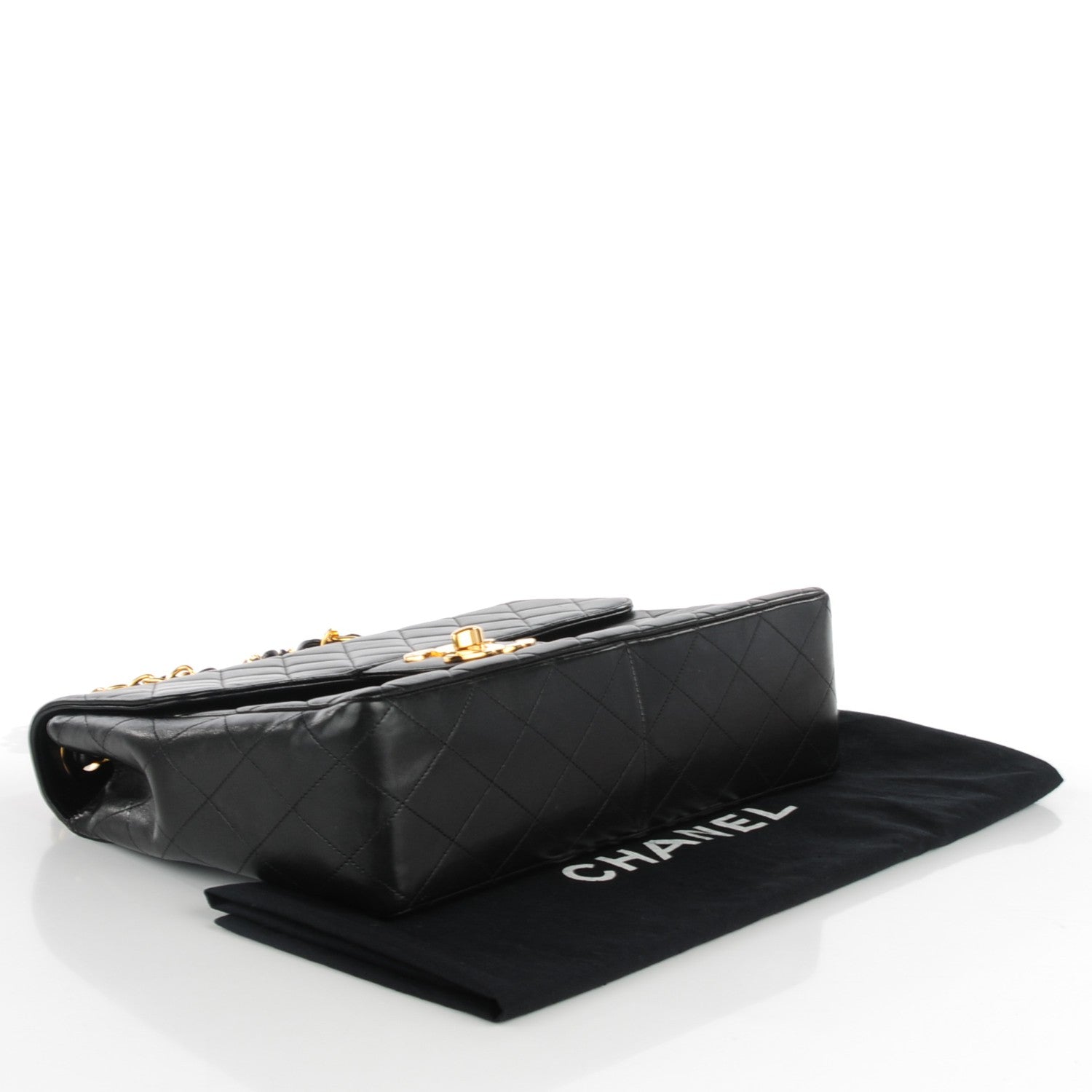 Chanel Lambskin Quilted Jumbo Flap Black 4 of 9