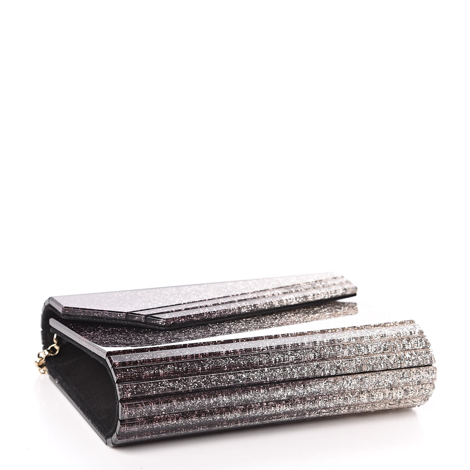 Jimmy Choo Acrylic Degrade Glitter Candy Clutch Black Silver 4 of 9