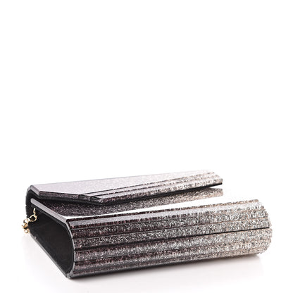 Jimmy Choo Acrylic Degrade Glitter Candy Clutch Black Silver 4 of 9