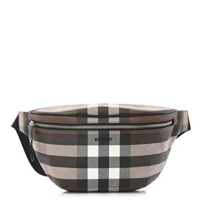Burberry E-canvas Check Cason Bum Bag Dark Birch Brown 1 of 11