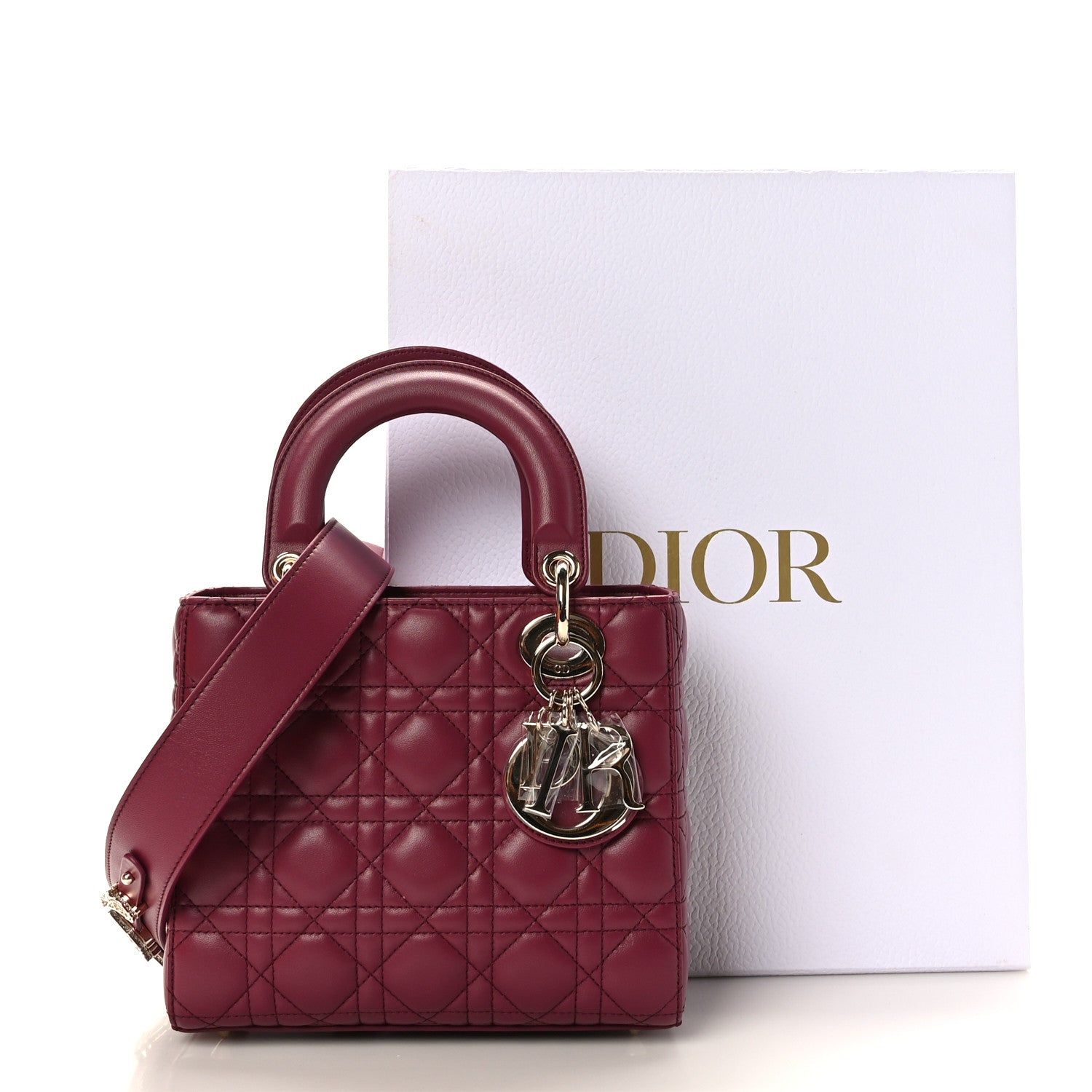Christian Dior Lambskin Cannage Small My Lady ABCDior Burgundy 10 of 10