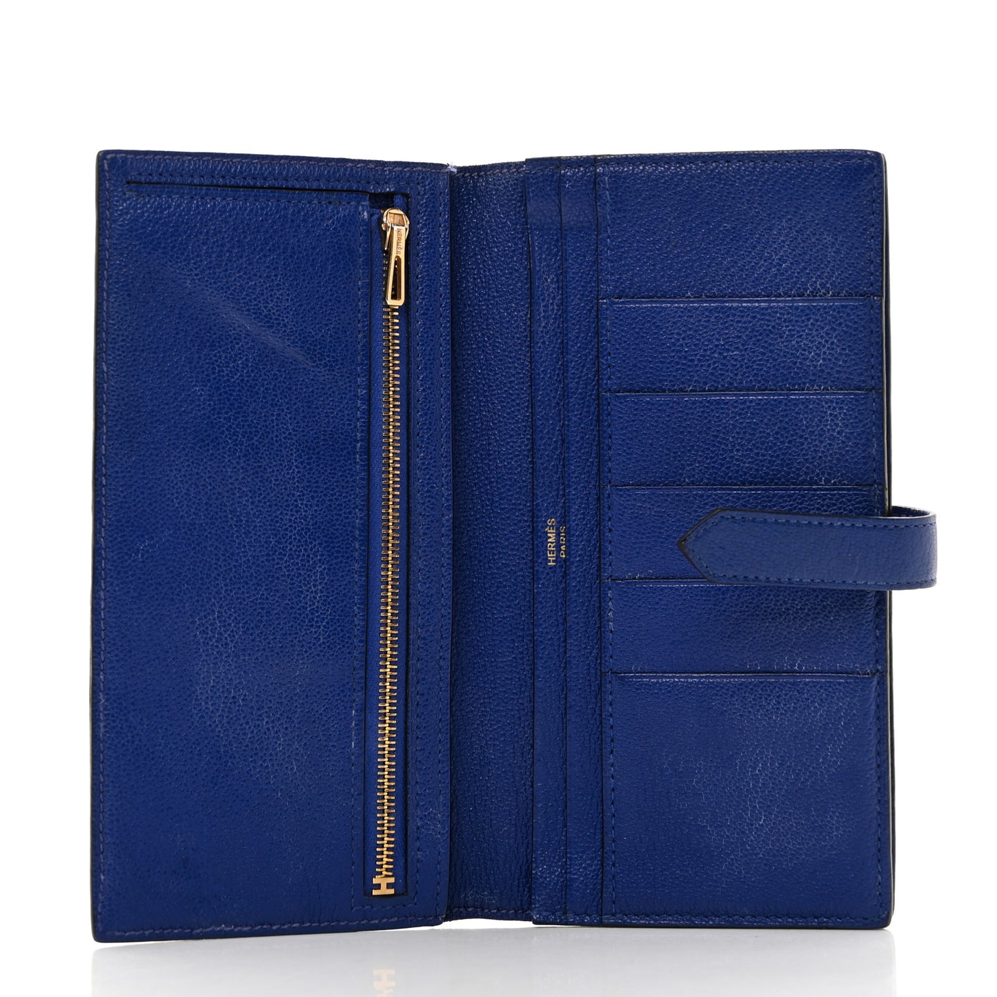 Chevre Mysore Bearn Gusset Wallet Bleu Electrique