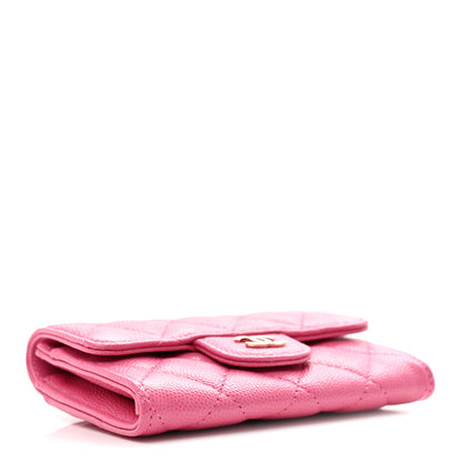 Chanel Caviar Quilted Flap Card Holder Wallet Pink 4 of 8