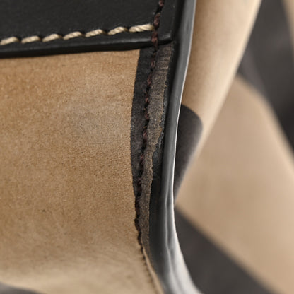 Fendi Vitello Nabuk Seta Pequin Medium Peekaboo Iconic Satchel Tobacco Moro Ebano 22 of 23