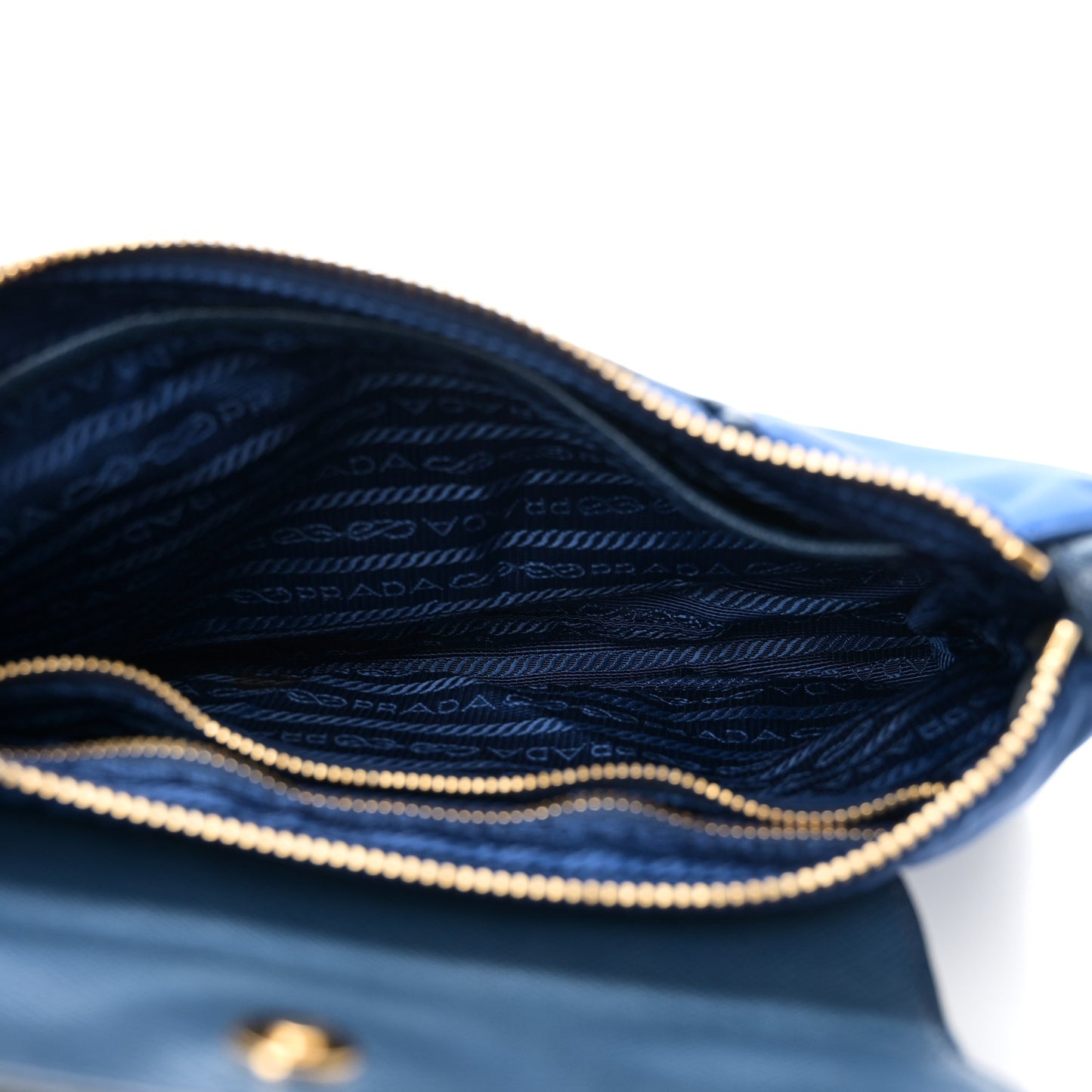 Tessuto Nylon Saffiano Crossbody Bag Bluette