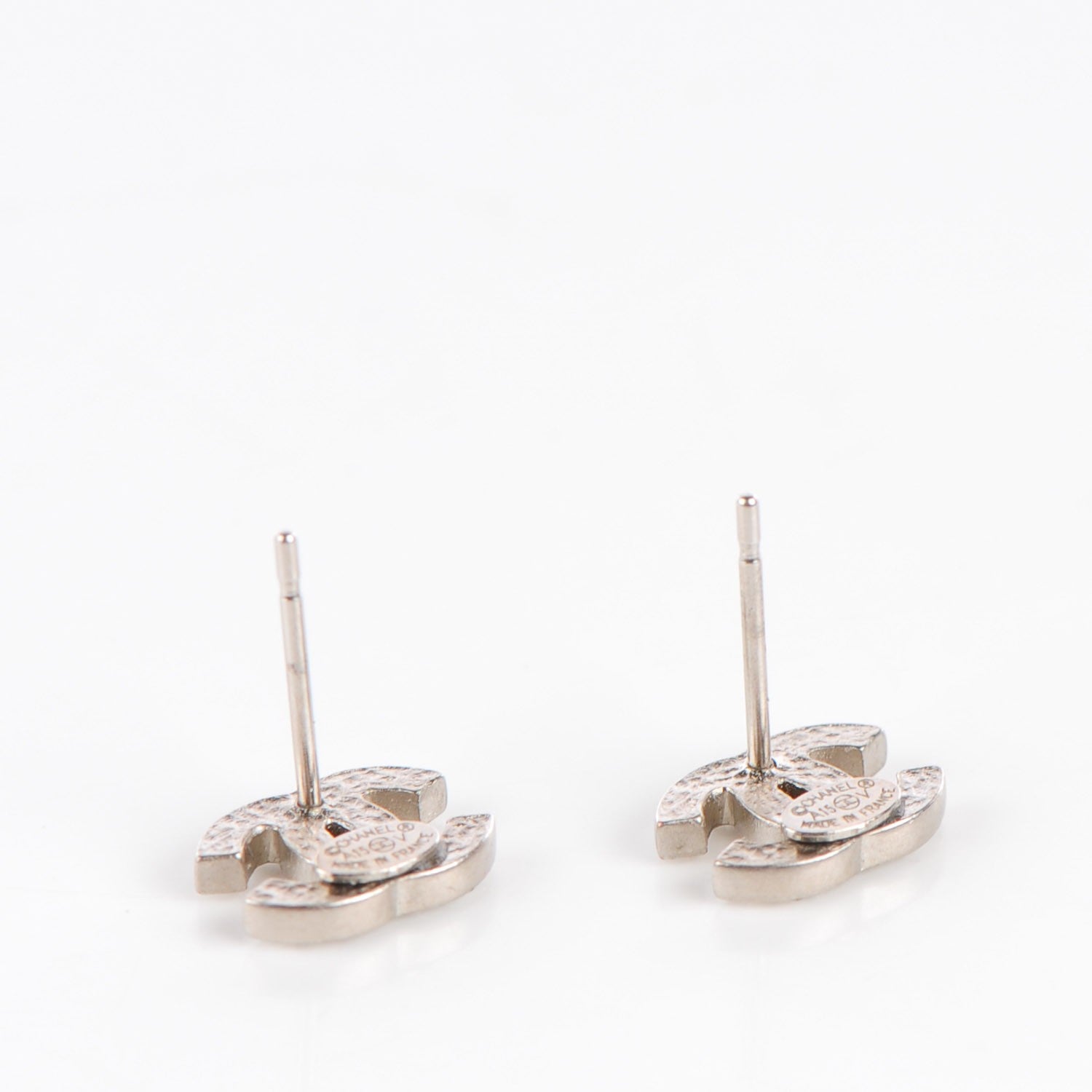 Chanel Crystal Timeless CC Earrings Silver 4 of 5