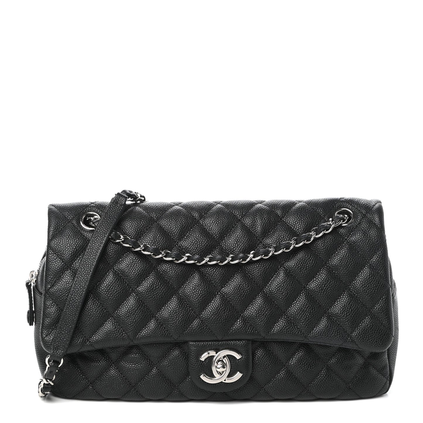 Caviar Quilted Jumbo Easy Flap Black