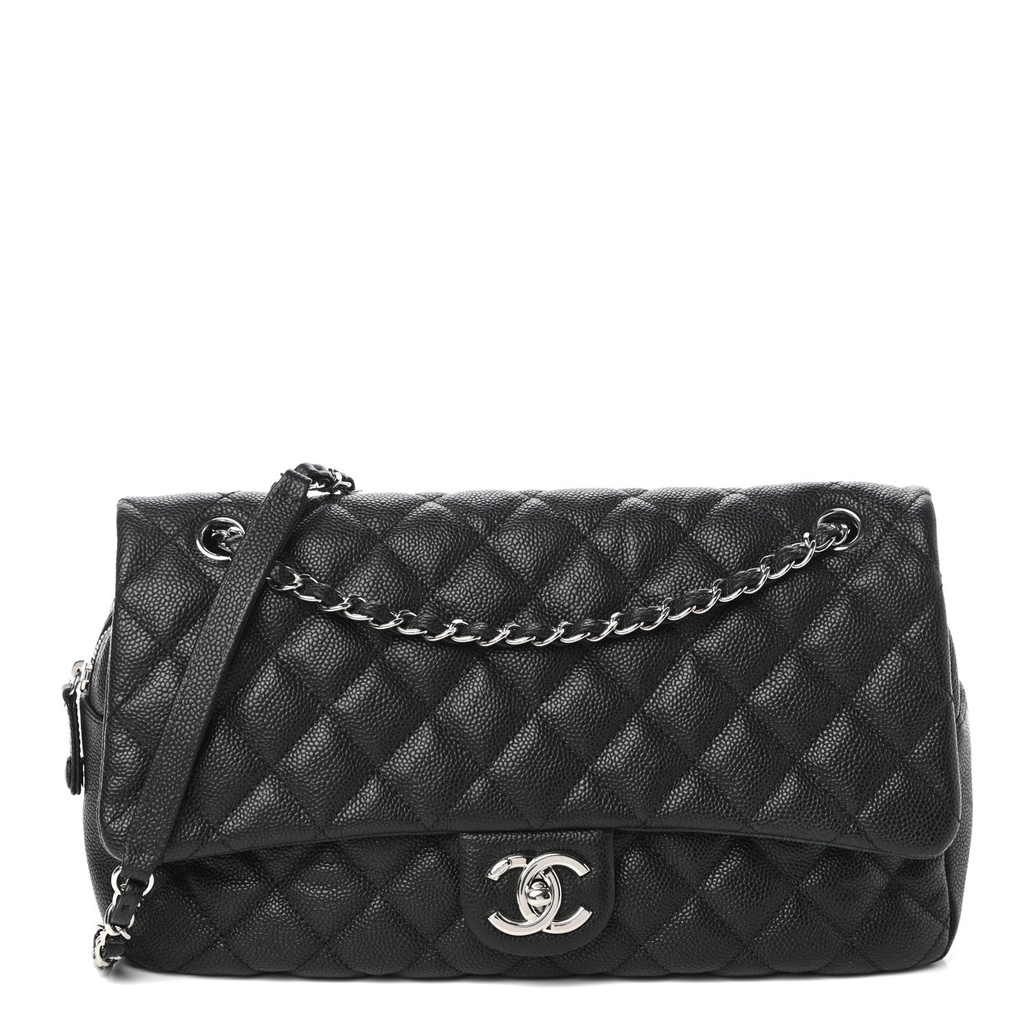 Chanel Caviar Quilted Jumbo Easy Flap Black 1 of 10