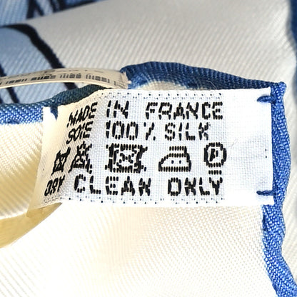 Hermes Silk Metamorphoses Par Hermes Paris Scarf 90 Blanc Bleu Ciel 3 of 4
