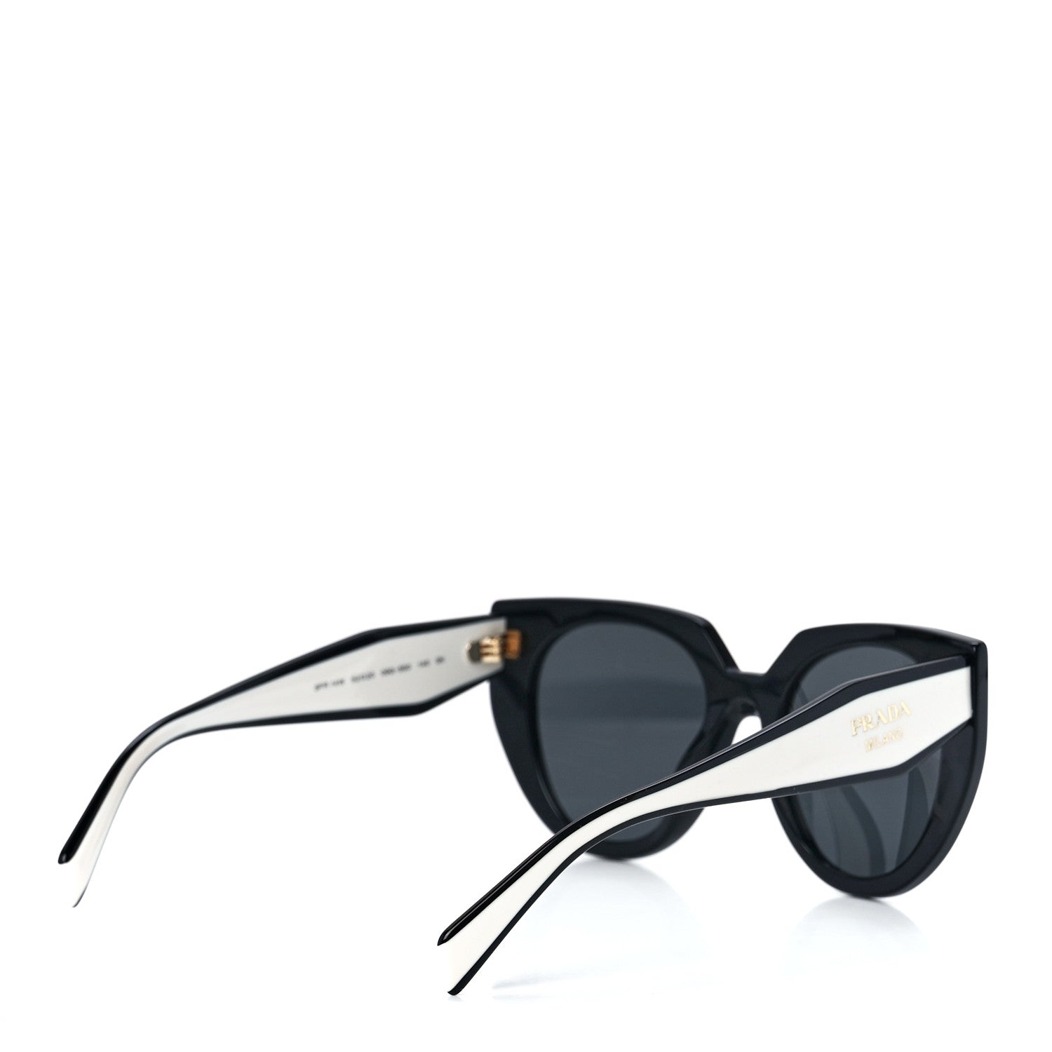 Prada Acetate Sunglasses SPR 14W Black White 4 of 7