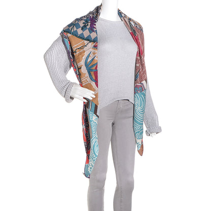 Hermes Cashmere Silk Ex Libris En Monogram Kimonos Shawl 140 2 of 8