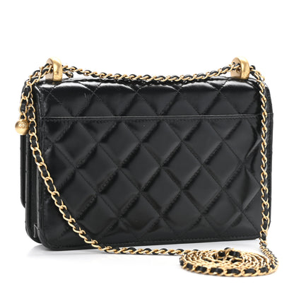 Chanel Calfskin Quilted Perfect Fit Wallet On Chain WOC Black 3 of 12