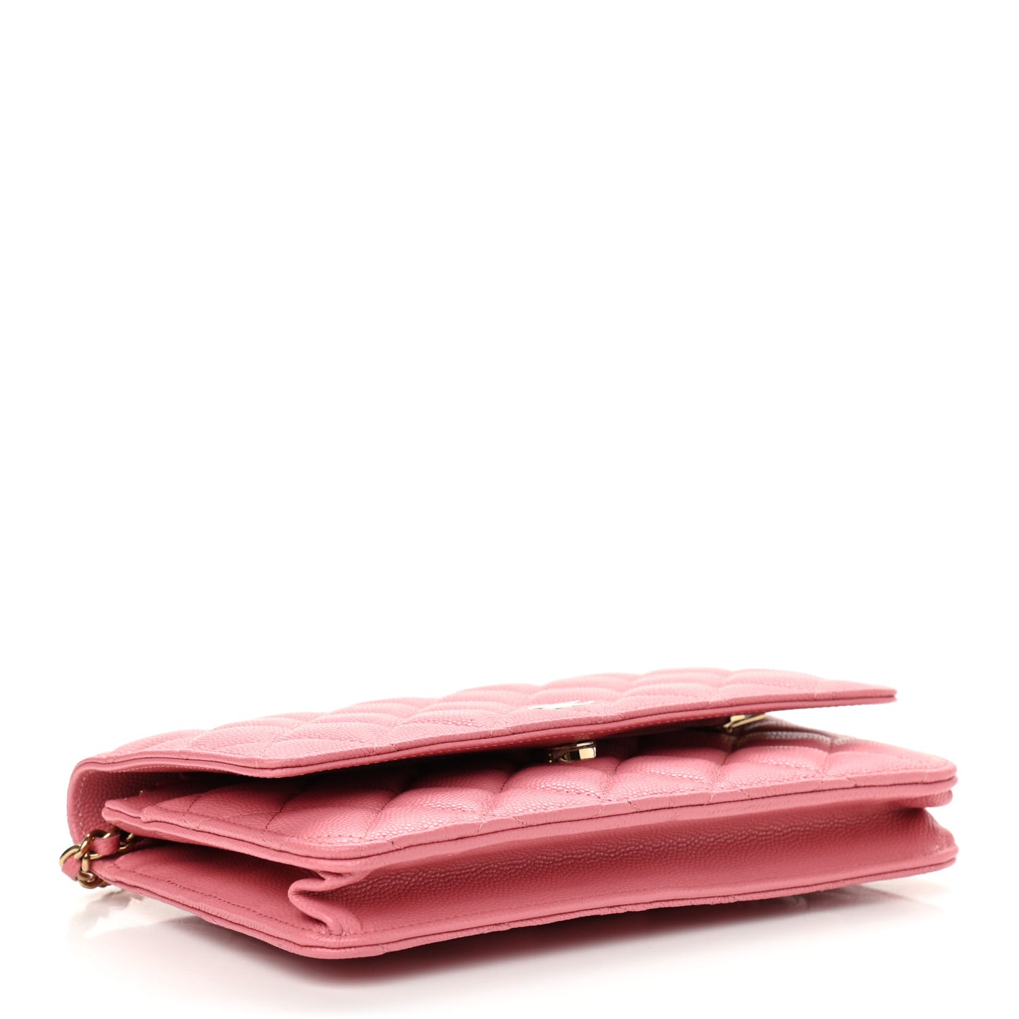 Caviar Quilted Wallet On Chain WOC Dark Pink