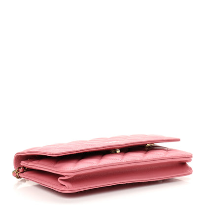 Chanel Caviar Quilted Wallet On Chain WOC Dark Pink 4 of 12