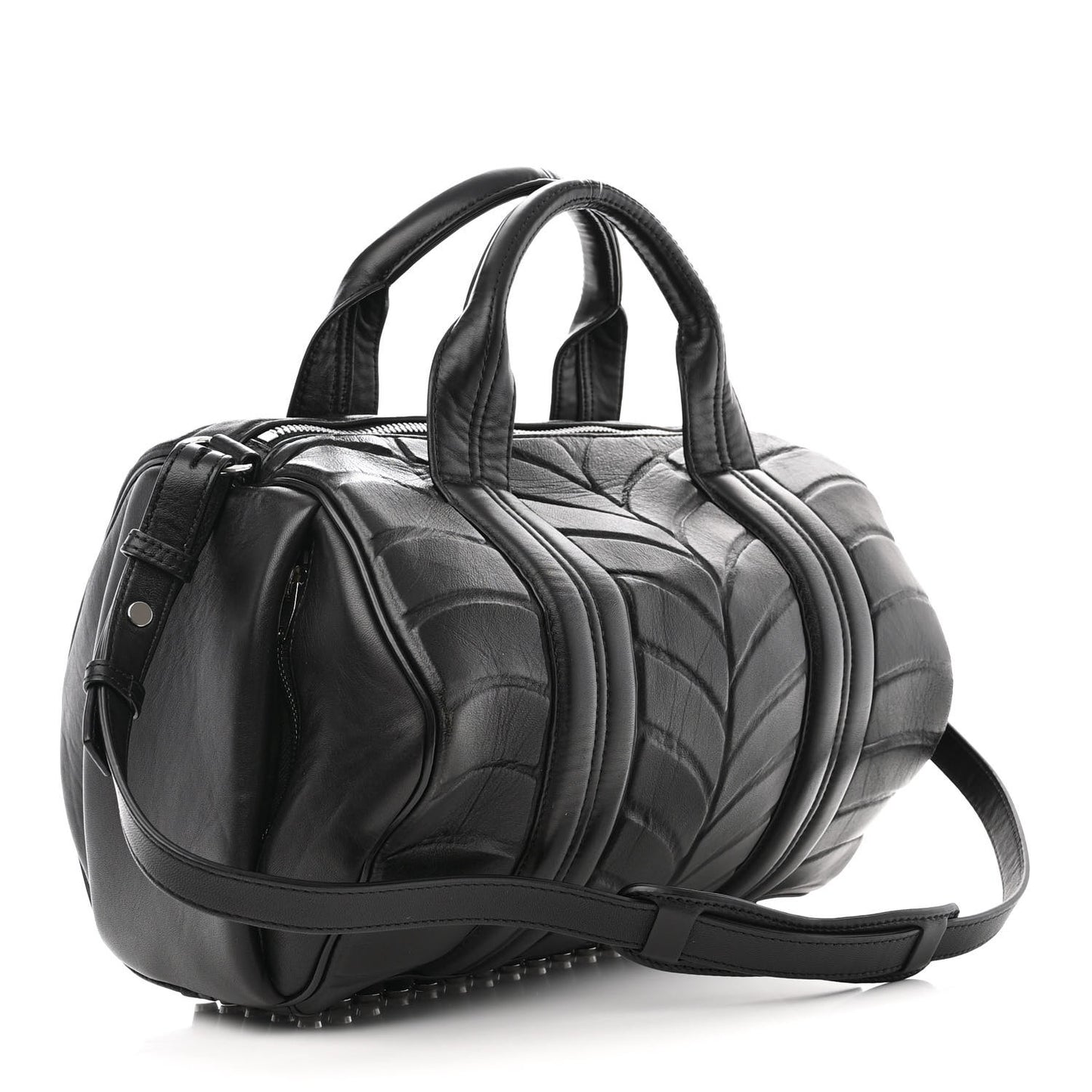 Quilted Rocco Silver Hardware Black