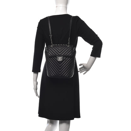 Chanel Lambskin Chevron Quilted Small Urban Spirit Backpack Black 2 of 13