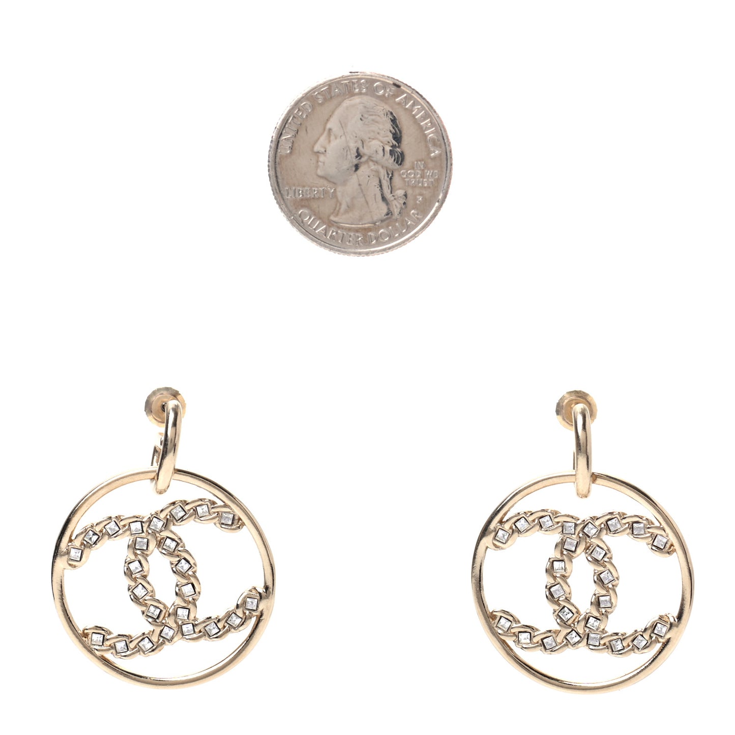 Baguette Crystal High Society CC Drop Earrings Gold