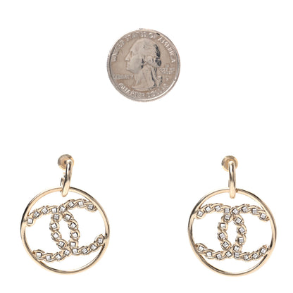 Chanel Baguette Crystal High Society CC Drop Earrings Gold 2 of 5