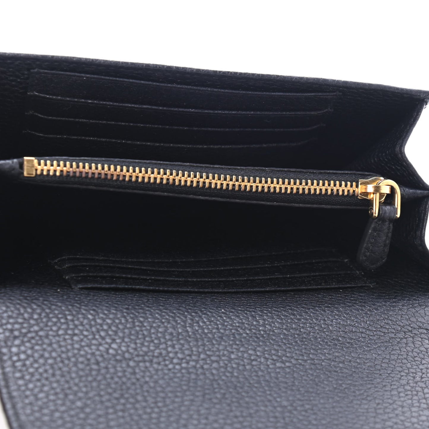 Vitello Grain Wristlet Wallet Black