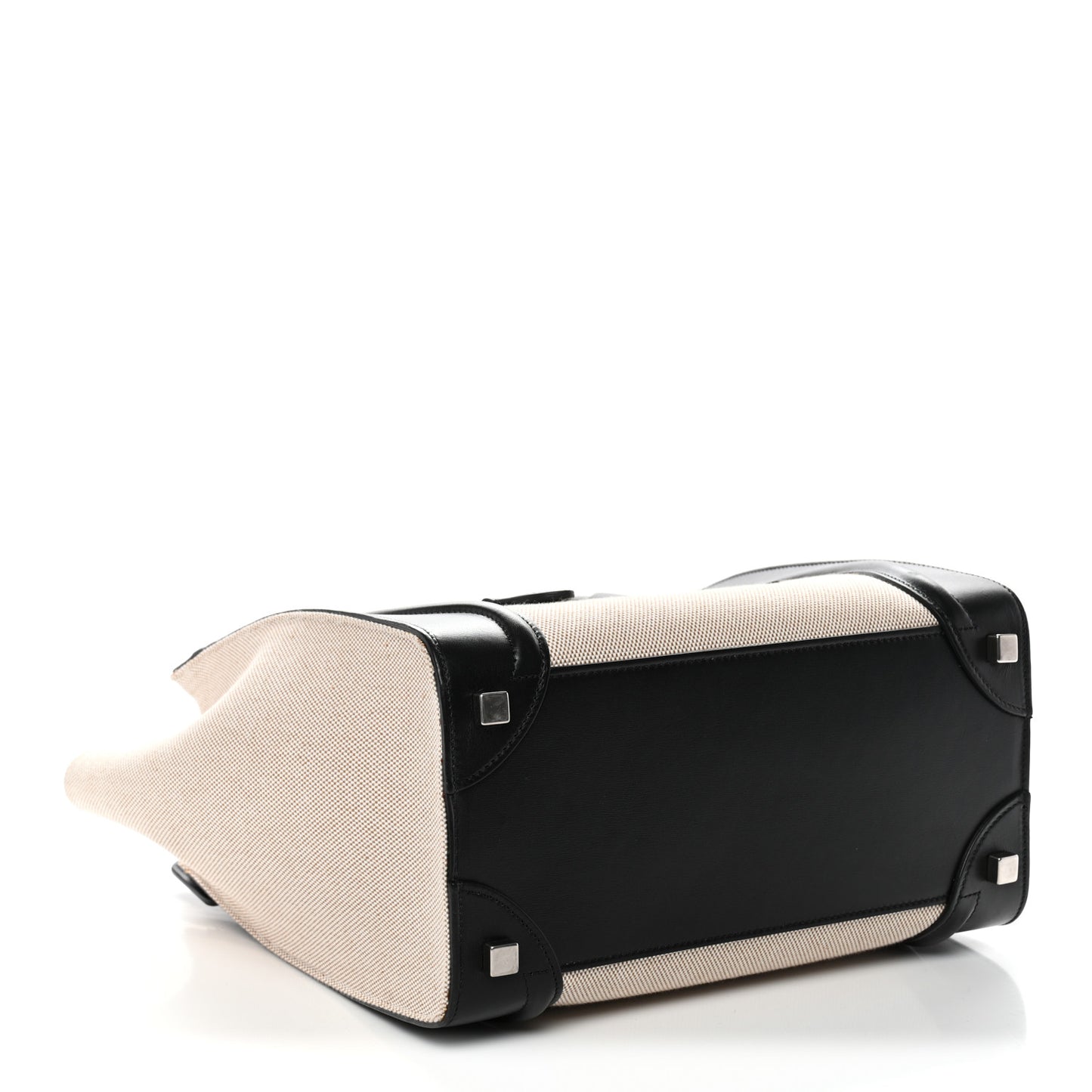 Textile Smooth Calfskin Micro Bi-Color Luggage Natural