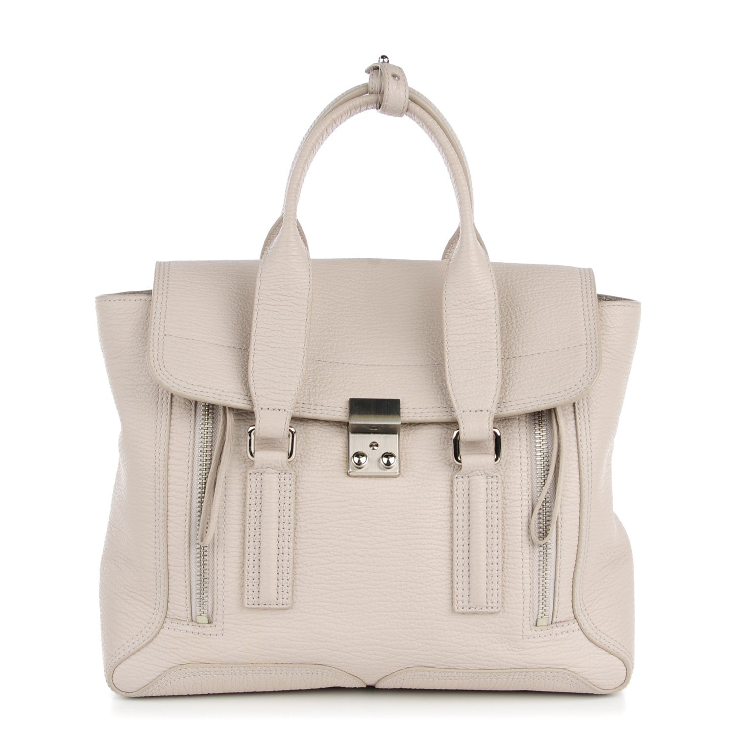 3.1 Phillip Lim 3.1 Textured Calfskin Medium Pashli Satchel Feather 1 of 10