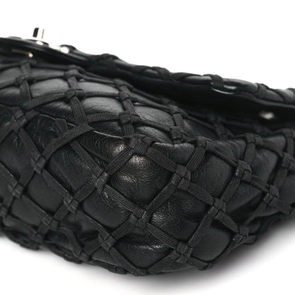 Chanel Lambskin Jumbo Canebiers Net Flap Black 10 of 11
