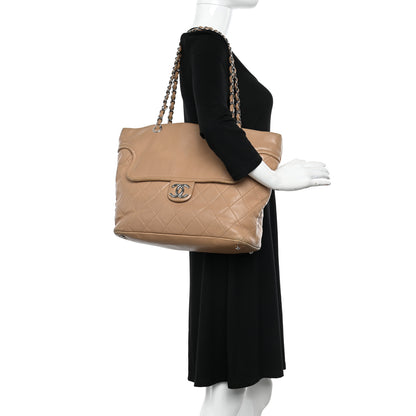 Chanel Calfskin Large Front Flap Tote Beige 2 of 25