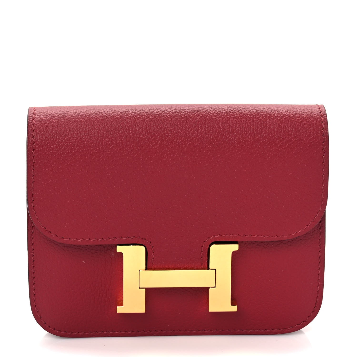 Hermes Evercolor Constance Slim Wallet Rouge Grenat 2 of 7