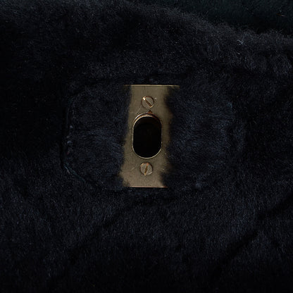 Chanel Shearling Suede Quilted Fur Flap Black 8 of 8
