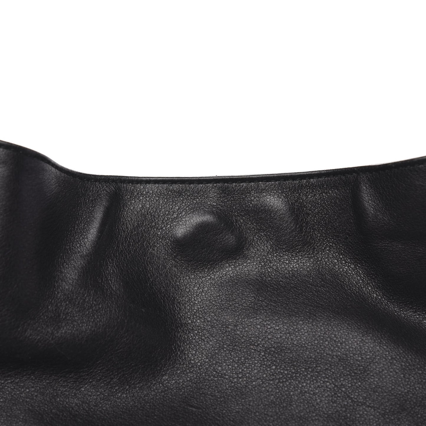 Calfskin Bamboo Top Handle Bag Black