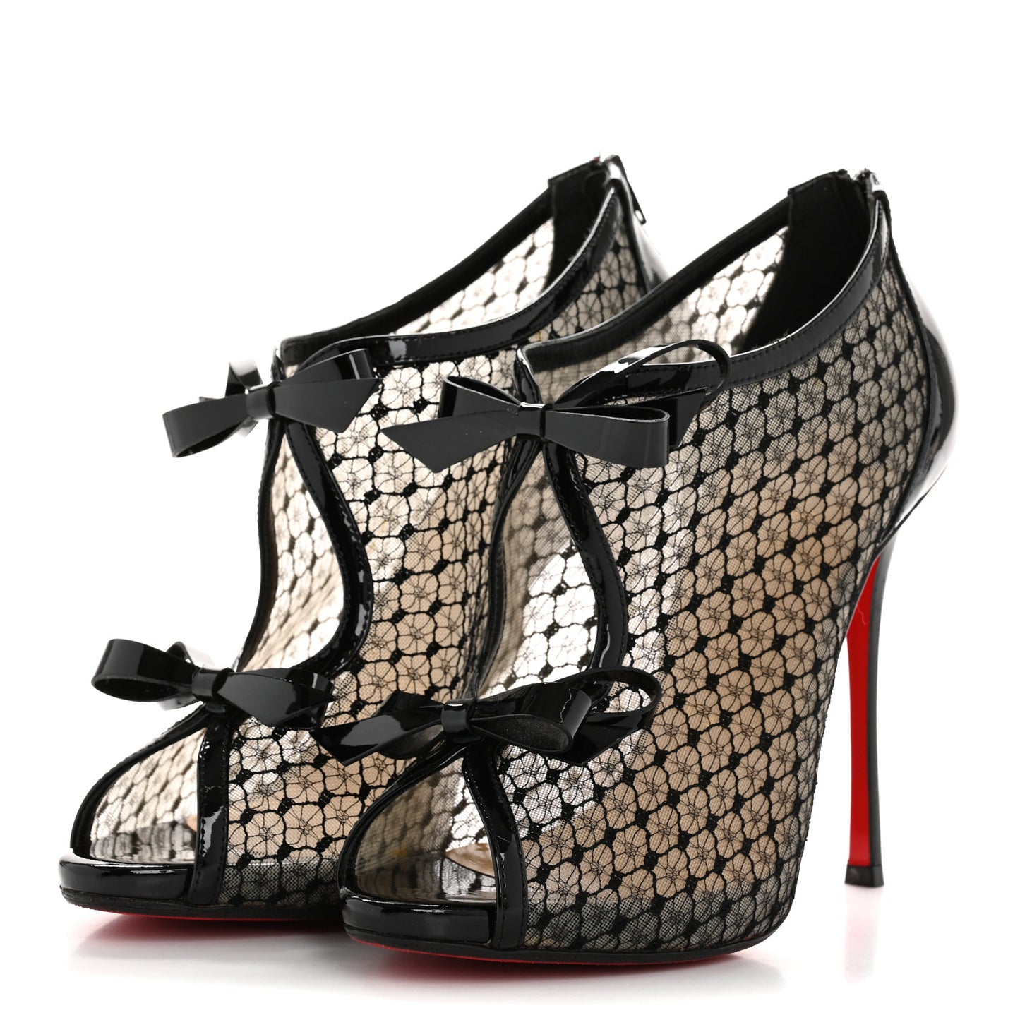 Patent Fishnet Lace Empiralta 120 Pumps 38 Black