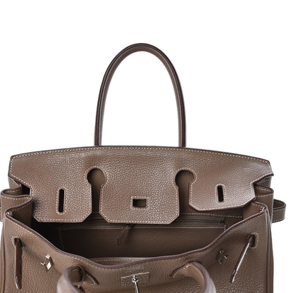 Hermes Taurillon Clemence Birkin 30 Etoupe 25 of 31