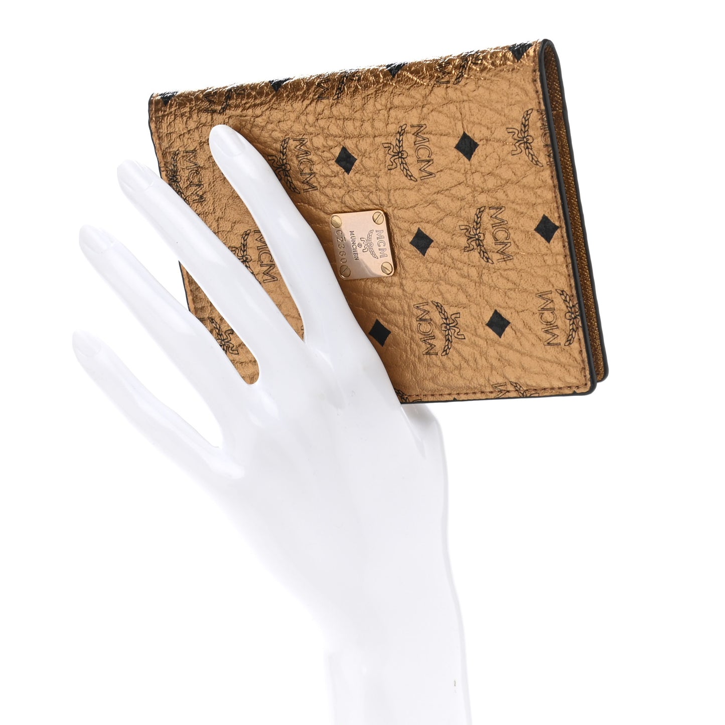 Metallic Visetos Passport Holder Gold