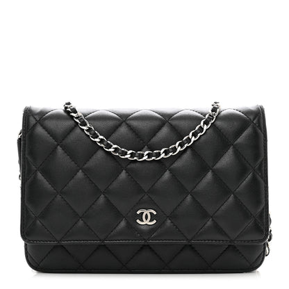 Chanel Lambskin Quilted Wallet On Chain WOC Black 1 of 13
