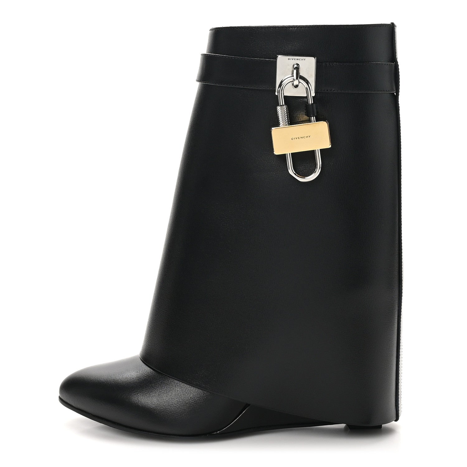 Givenchy Calfskin Shark Lock Ankle Boots 38 Black 1 of 8