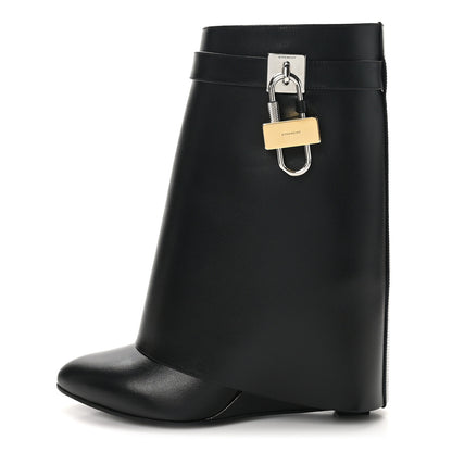 Givenchy Calfskin Shark Lock Ankle Boots 38 Black 1 of 8