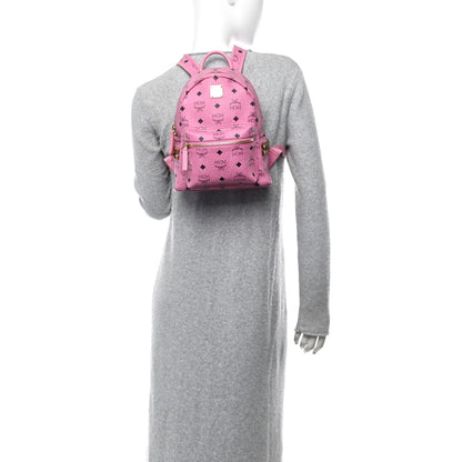 MCM Visetos Side Stud Mini Stark Backpack Pink 2 of 10