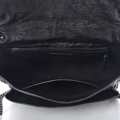 Saint Laurent Crinkled Calfskin Matelasse Monogram Medium Niki Chain Satchel Black 5 of 10