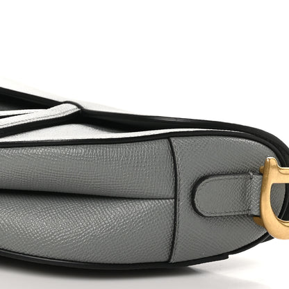Christian Dior Grained Calfskin Saddle Bag Grey Stone 10 of 10